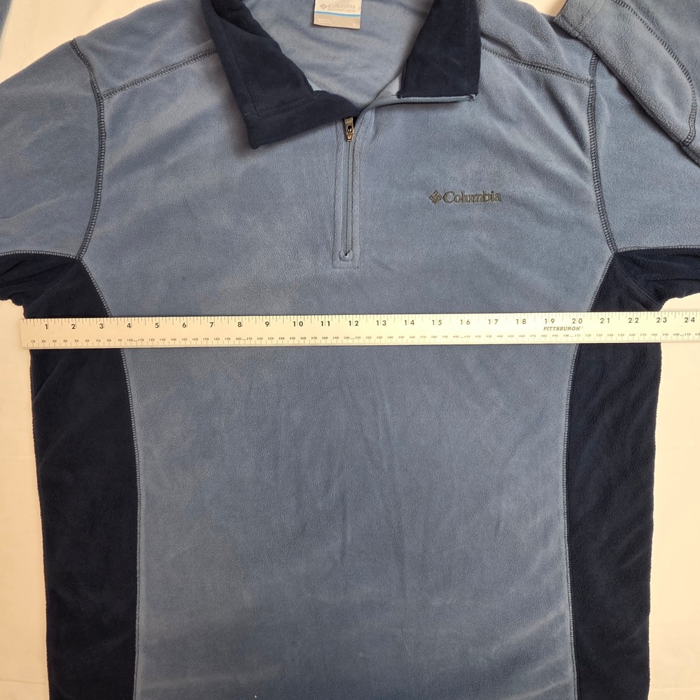 Columbia Fleece Quarter Zip Pullover AM6558 Mens L Blue Two Tone - Picture 3 of 8